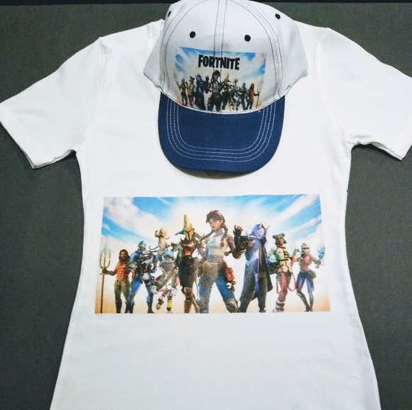 Women Fortnite V Neck T Shirt with Matching Hat - Picture 4 of 4